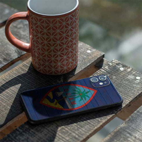 Guam Flag Dark Wood iPhone 11 Skin